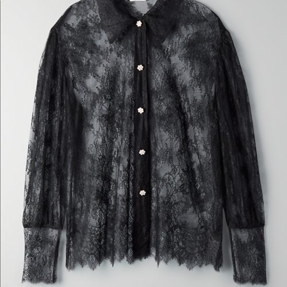Le Fou Wilfred PLIÉ BLOUSE M Black Lace